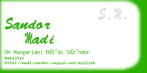 sandor madi business card